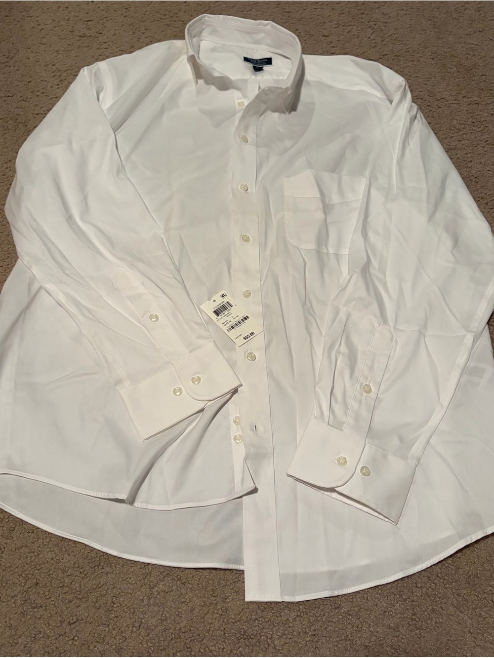 Club Room White Men's Dress Shirt - Button Front